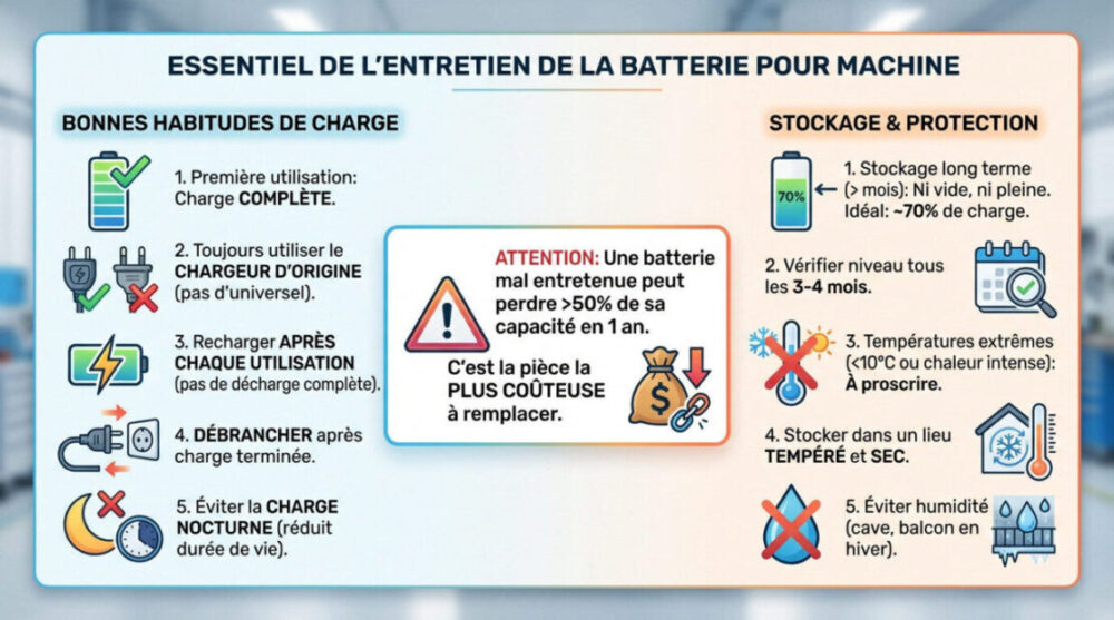 Entretien batterie trottinette &eacute;lectrique charge et stockage